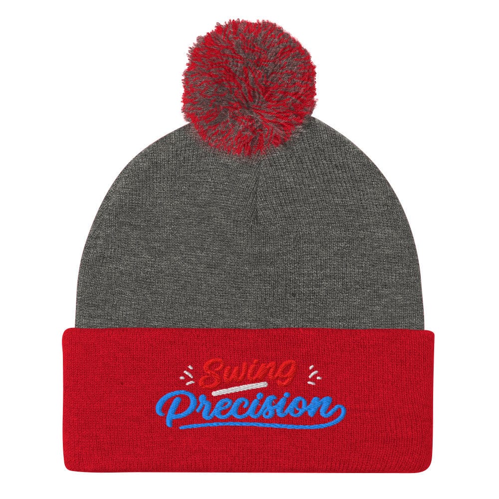 Swing Precision Embroidered Golf Pom-Pom Beanie - Funny Golf Tee by Swing Epic