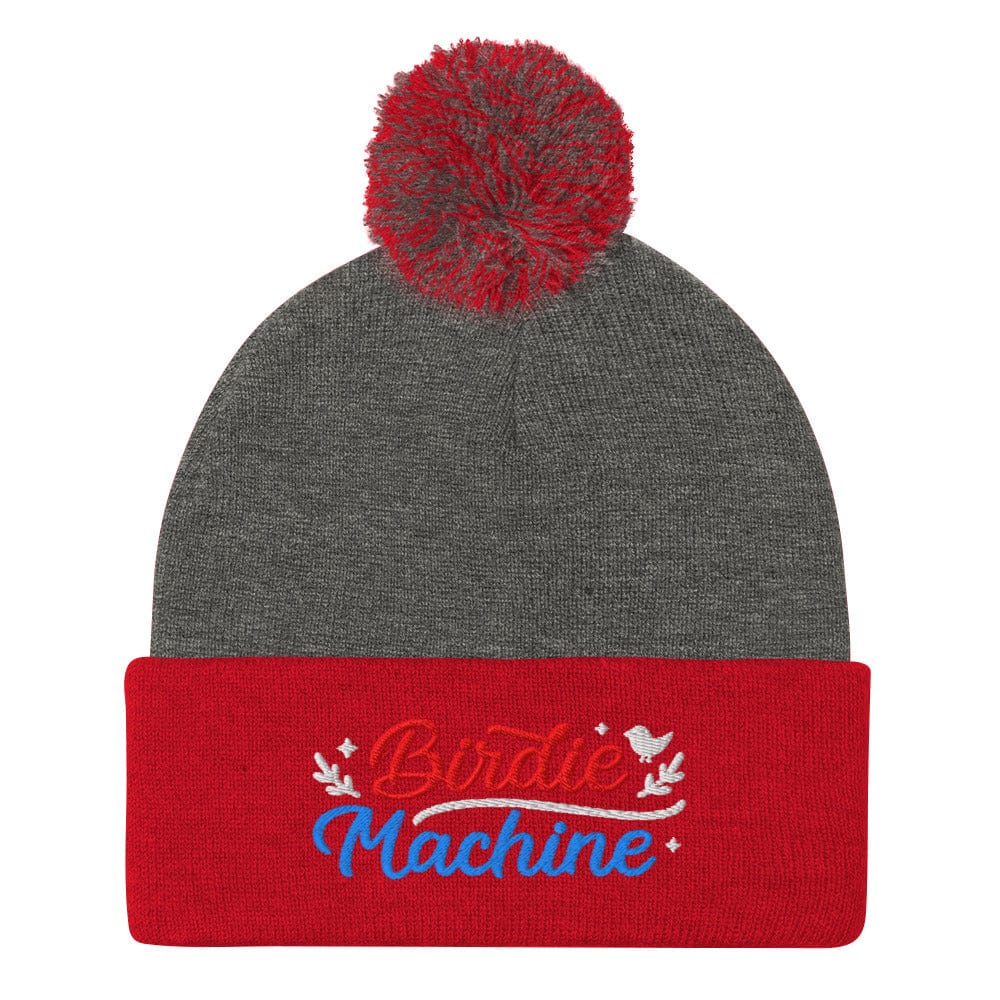 Birdies Machine Embroidered Golf Pom-Pom Beanie - Funny Golf Tee by Swing Epic