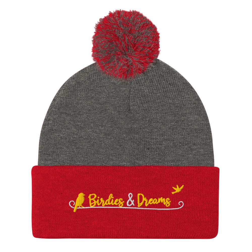 Birdies & Dreams Embroidered Golf Pom-Pom Beanie - Funny Golf Tee by Swing Epic