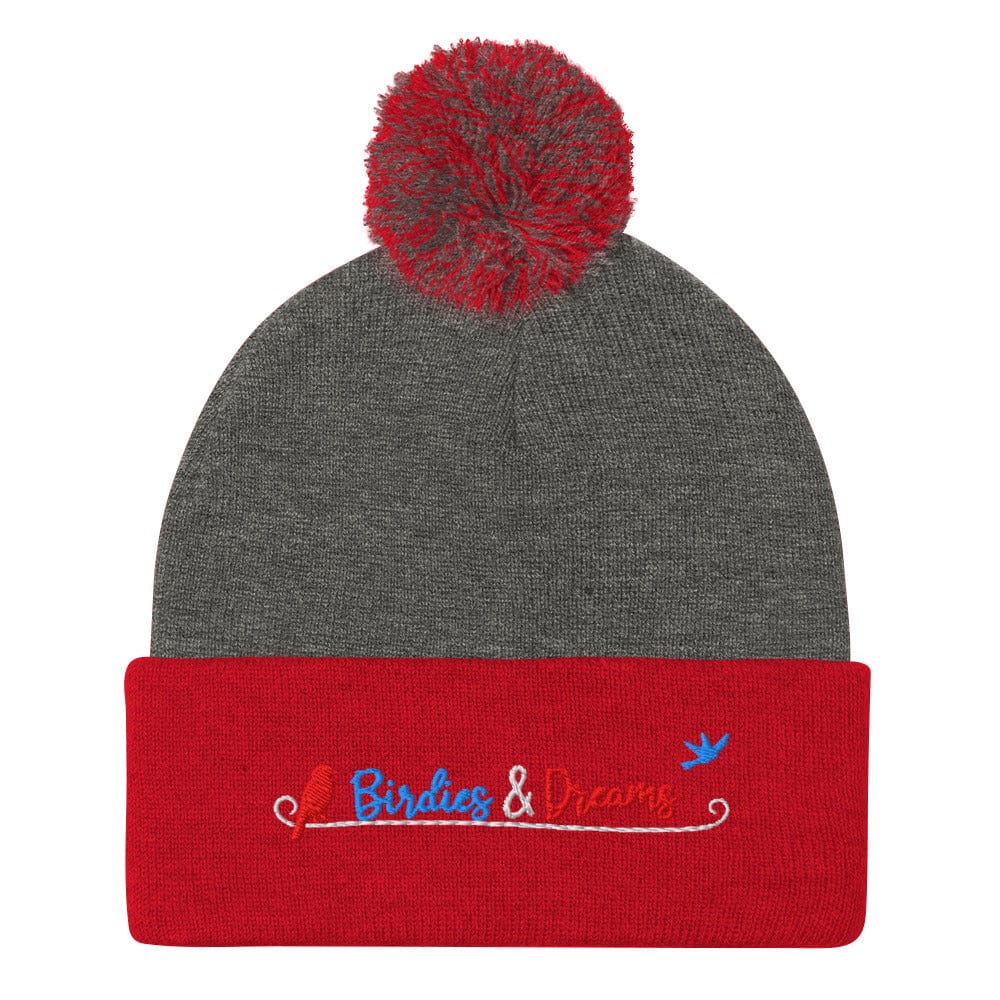Birdies & Dreams Embroidered Golf Pom-Pom Beanie - Funny Golf Tee by Swing Epic