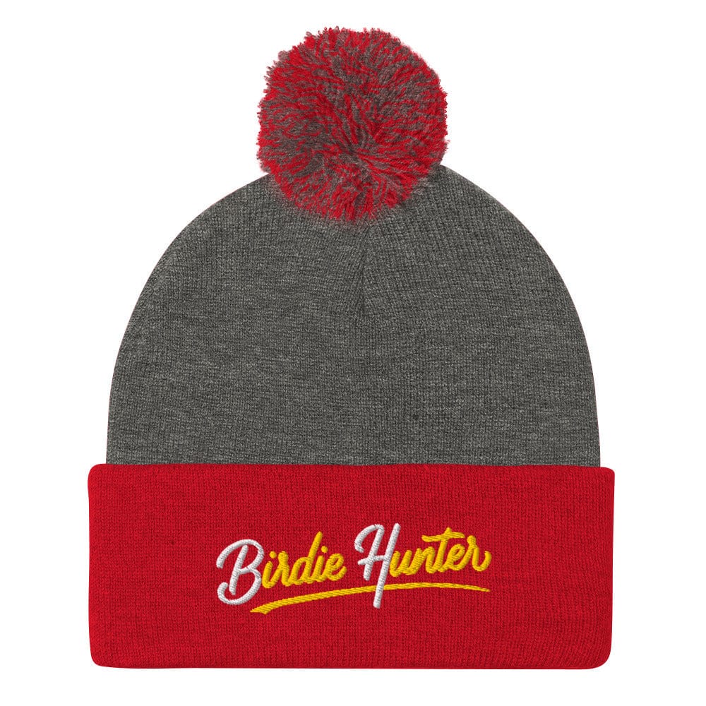 Birdie Hunter Embroidered Golf Pom-Pom Beanie - Funny Golf Tee by Swing Epic