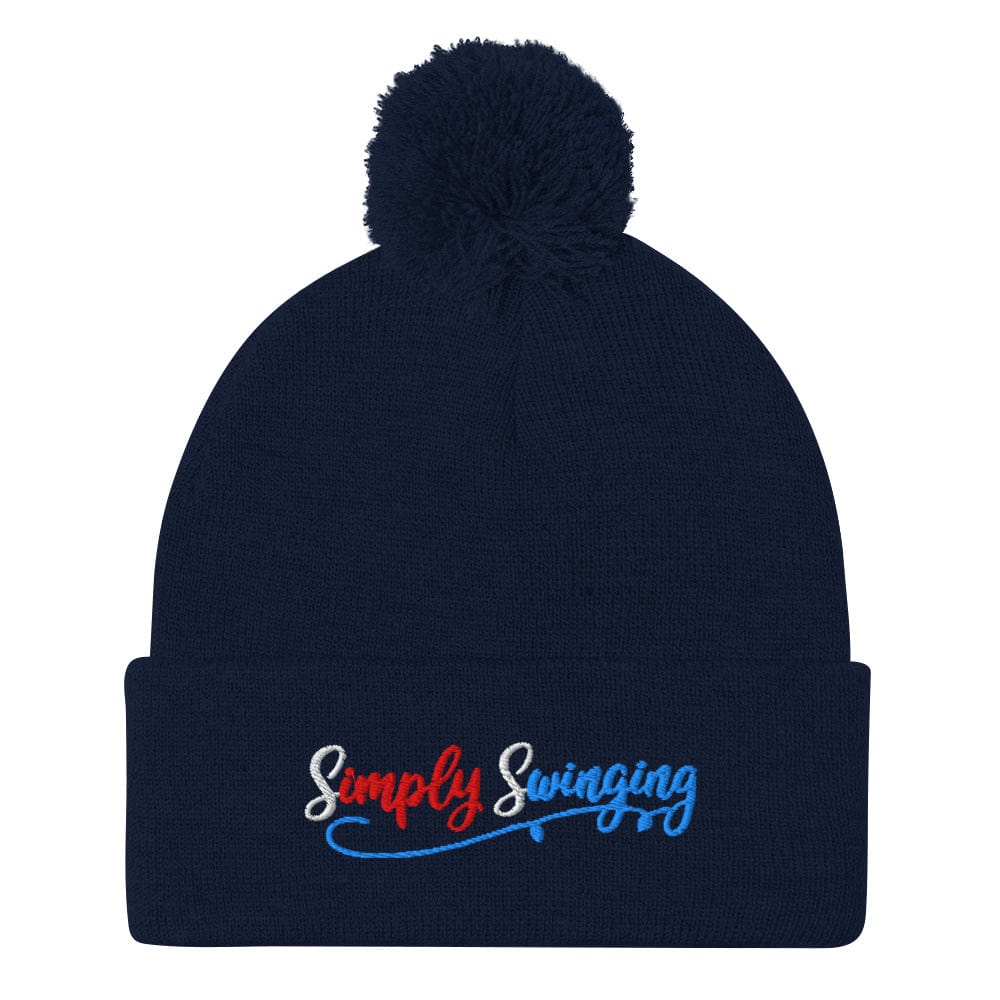 Simply Swinging Fun Embroidered Golf Pom-Pom Beanie - Funny Golf Tee by Swing Epic