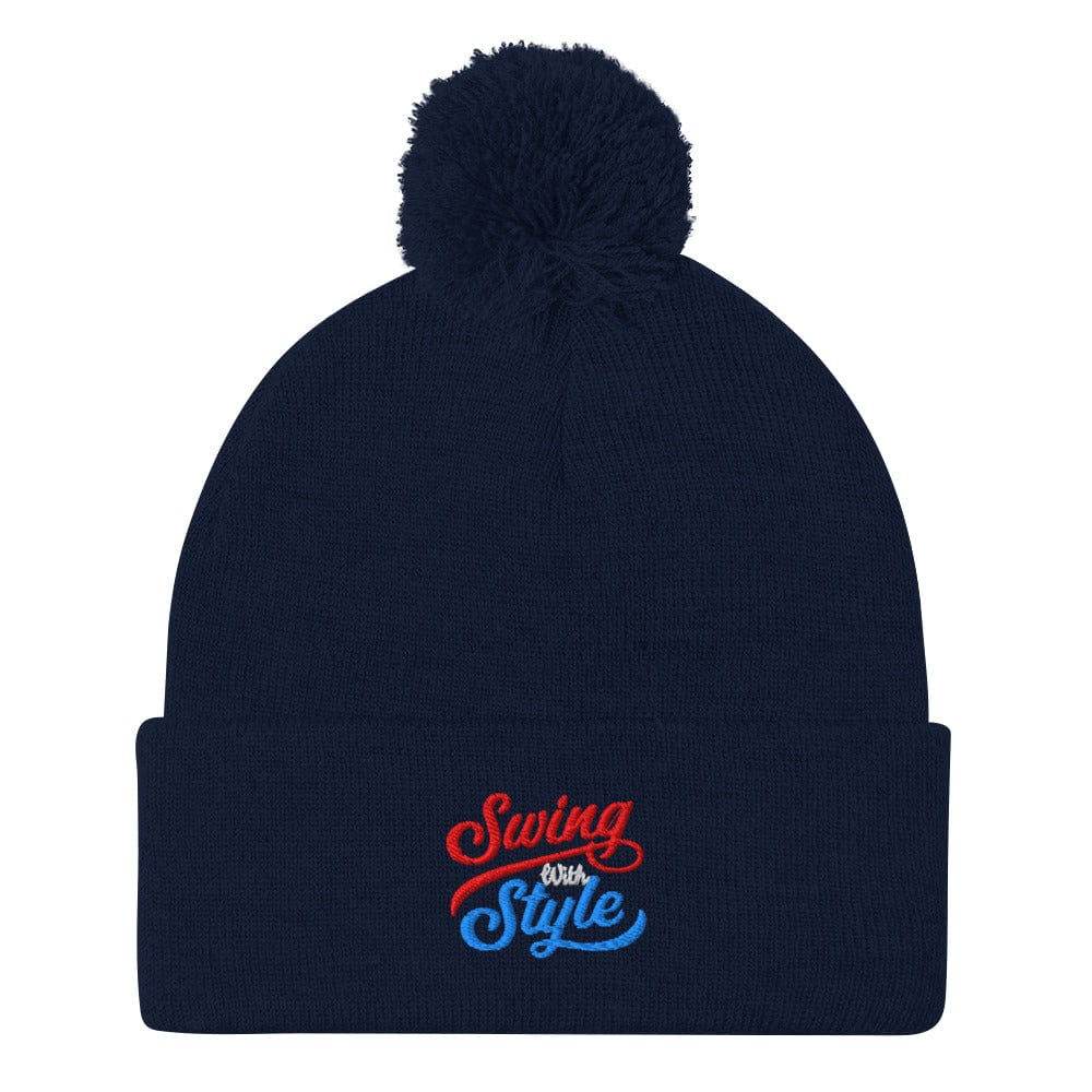 Swing With Style Embroidered Golf Pom-Pom Beanie - Funny Golf Tee by Swing Epic