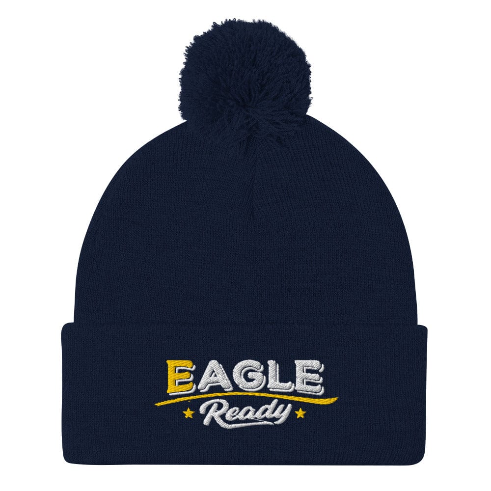 Eagle Ready Fun Embroidered Golf Pom-Pom Beanie - Funny Golf Tee by Swing Epic