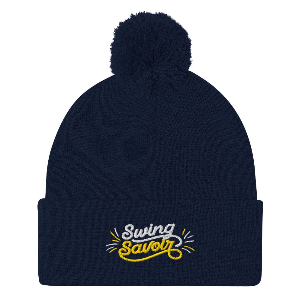 Swing Savoir Embroidered Golf Pom-Pom Beanie - Funny Golf Tee by Swing Epic