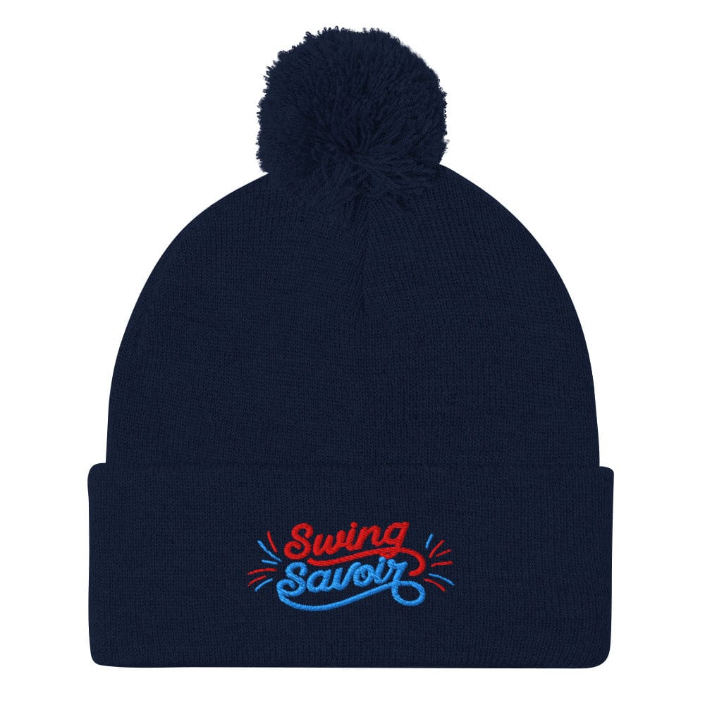Swing Savoir Embroidered Golf Pom-Pom Beanie - Funny Golf Tee by Swing Epic