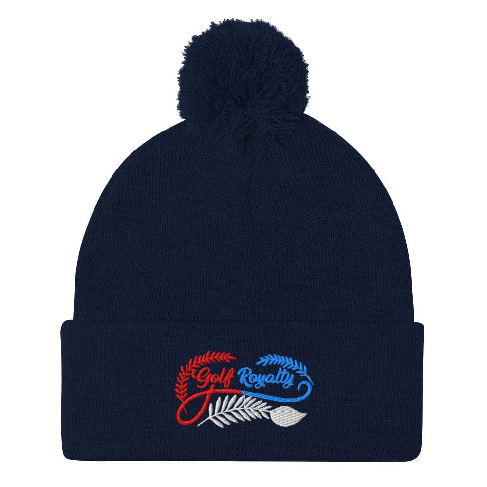 Golf Royalty Spruced Up Embroidered Golf Pom-Pom Beanie - Funny Golf Tee by Swing Epic