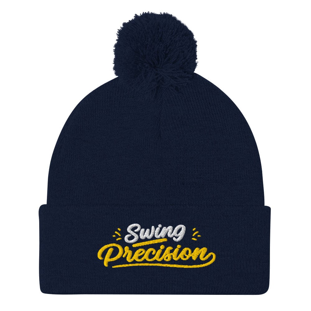 Swing Precision Quirky Embroidered Golf Pom-Pom Beanie - Funny Golf Tee by Swing Epic