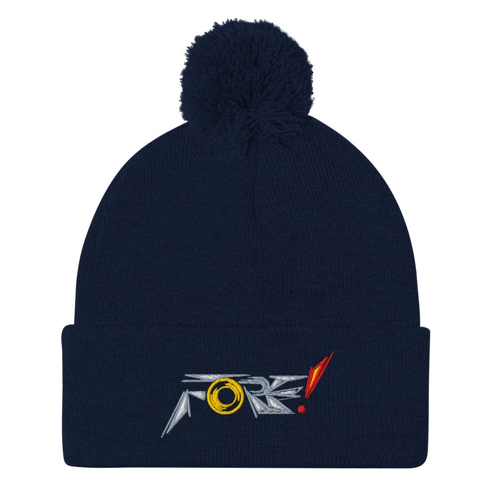 FORE! Unique Geometric Design Embroidered Golf Pom-Pom Beanie - Funny Golf Tee by Swing Epic