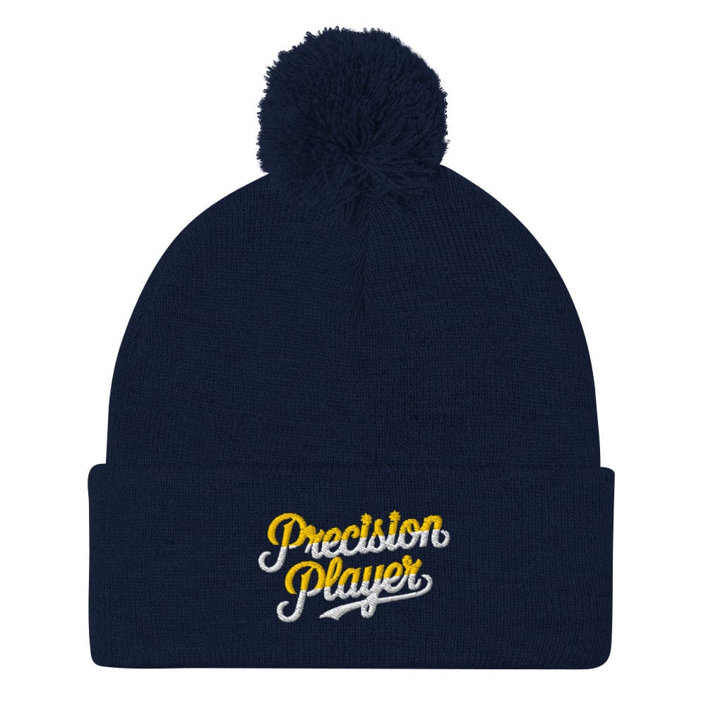Precision Player Fun Embroidered Golf Pom-Pom Beanie - Funny Golf Tee by Swing Epic