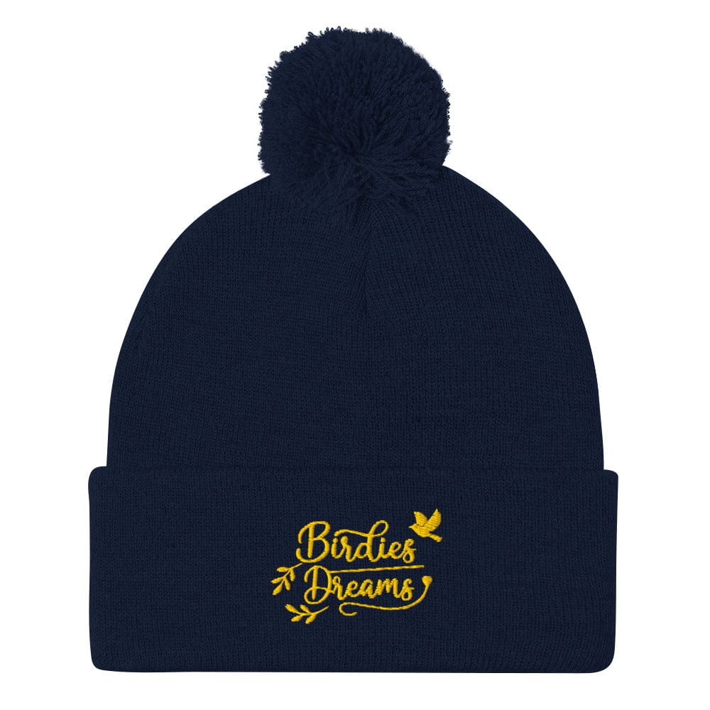 Birdies Dreams Embroidered Golf Pom-Pom Beanie - Funny Golf Tee by Swing Epic