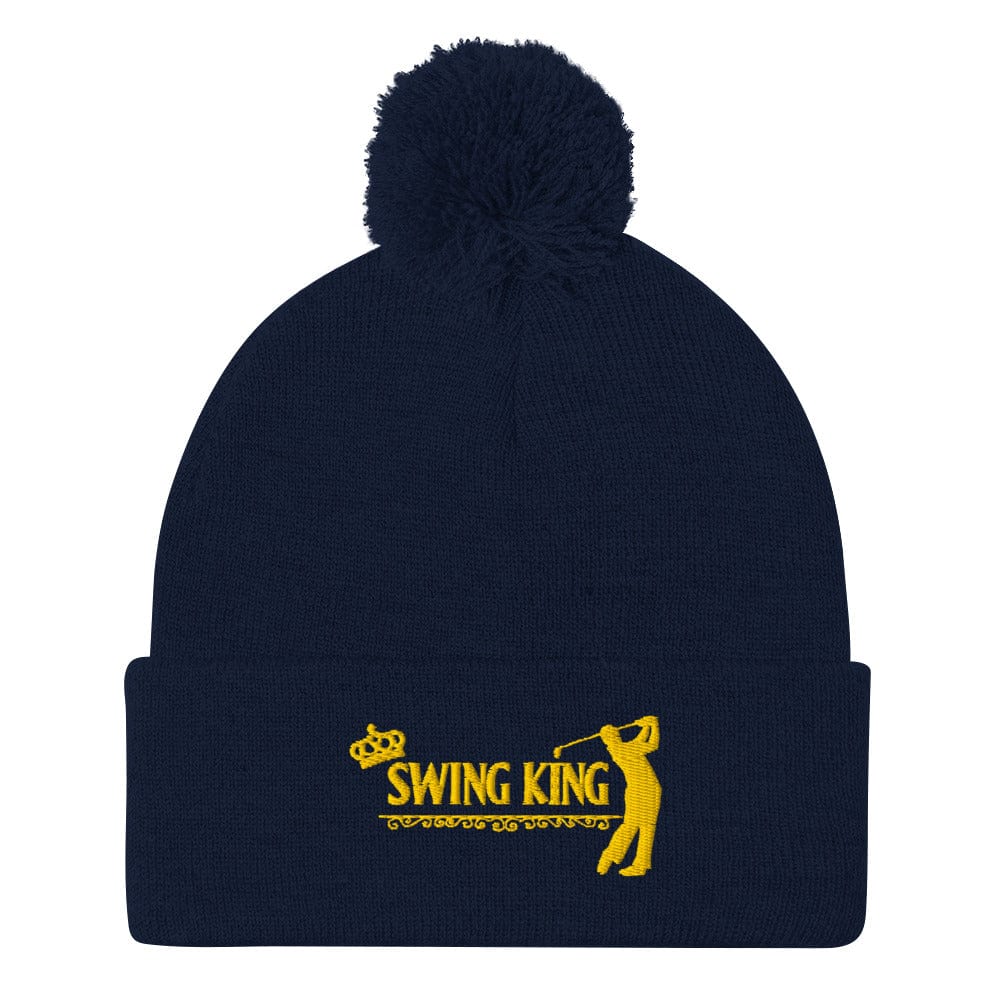 Swing King Ultimate Champ Embroidered Golf Pom-Pom Beanie - Funny Golf Tee by Swing Epic