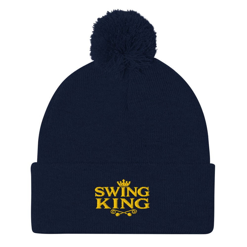 Swing King Ultimate Champ Embroidered Golf Pom-Pom Beanie - Funny Golf Tee by Swing Epic