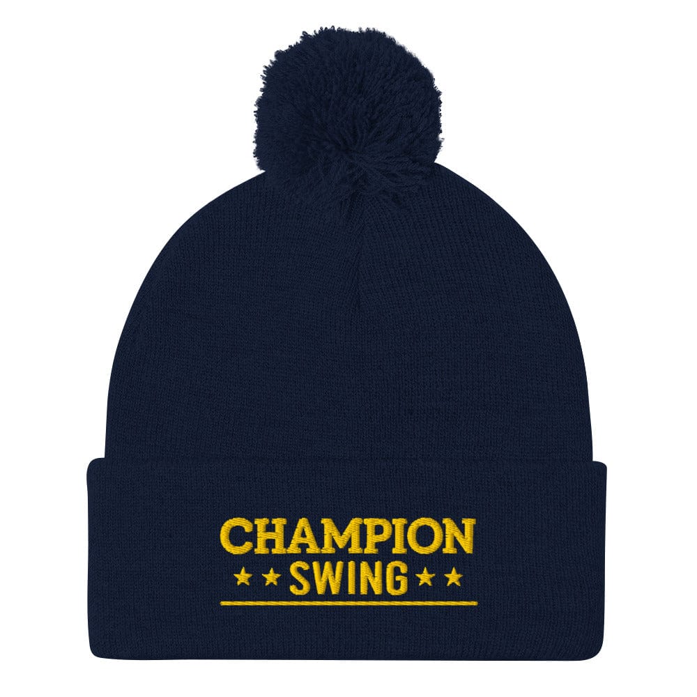 Champion Swing Embroidered Golf Pom-Pom Beanie - Funny Golf Tee by Swing Epic