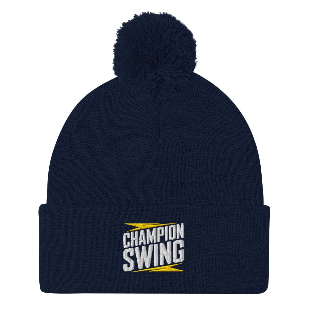 Champion Swing Embroidered Golf Pom-Pom Beanie - Funny Golf Tee by Swing Epic