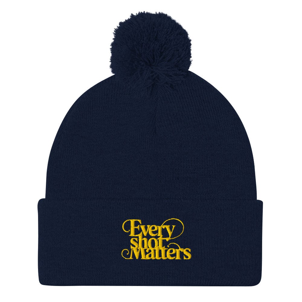 Every Shot Matters Embroidered Golf Pom-Pom Beanie - Funny Golf Tee by Swing Epic