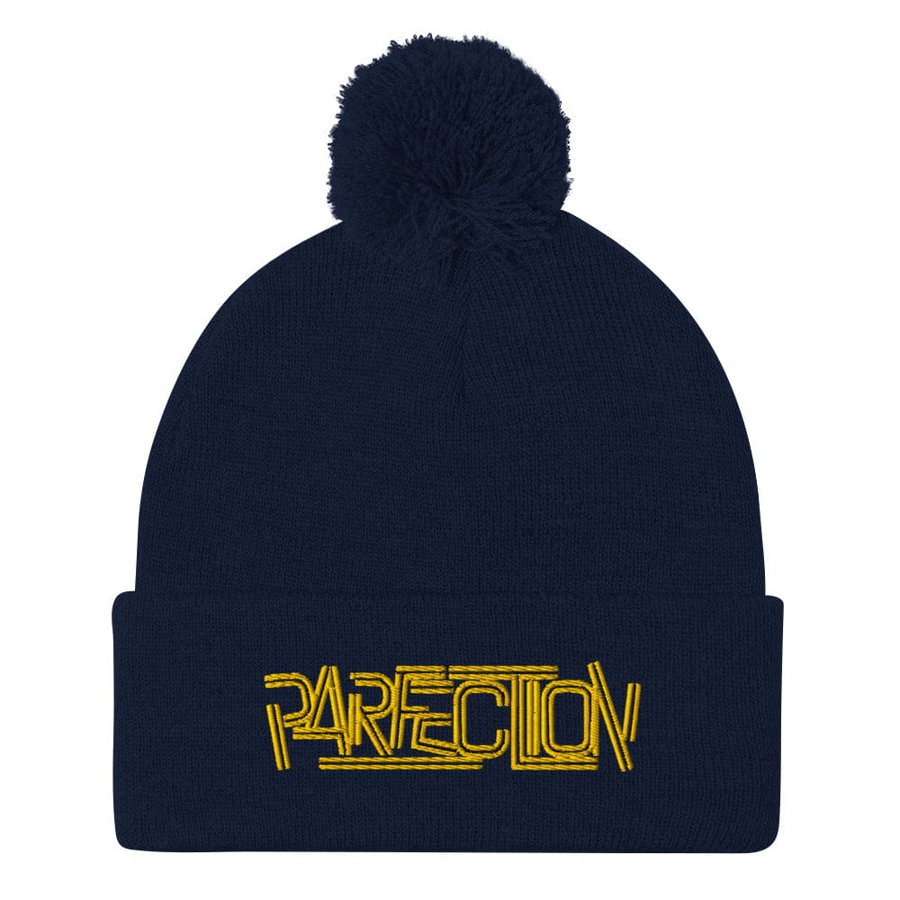 Parfection Script Embroidered Golf Pom-Pom Beanie - Funny Golf Tee by Swing Epic
