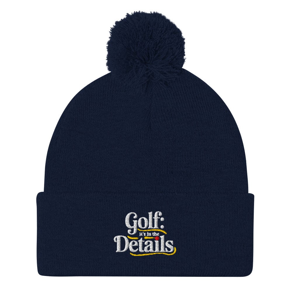 Golf It's in the Details Fun Embroidered Golf Pom-Pom Beanie - Funny Golf Tee by Swing Epic