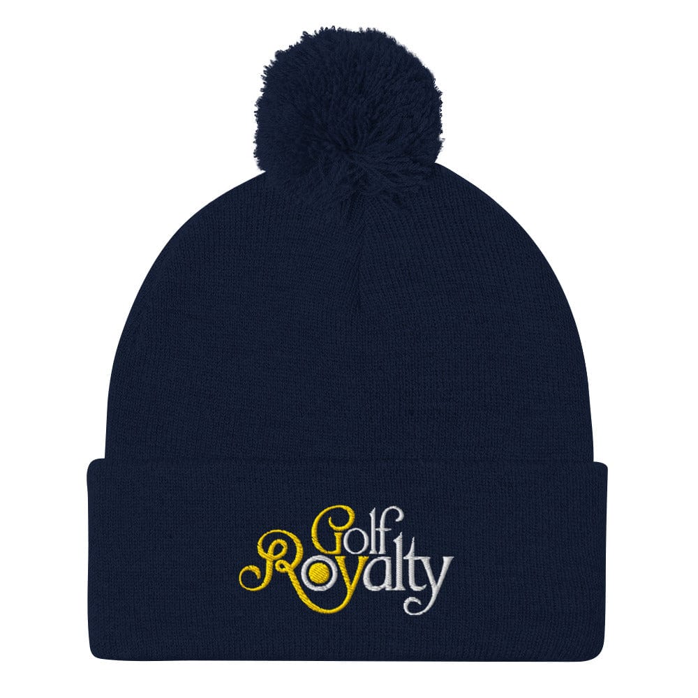 Golf Royalty Embroidered Golf Pom-Pom Beanie - Funny Golf Tee by Swing Epic