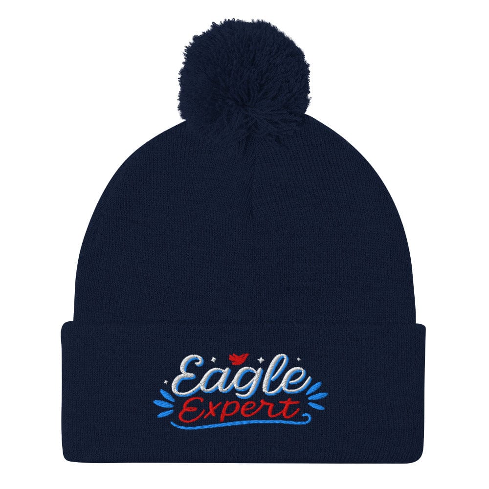 Eagle Expert Embroidered Golf Pom-Pom Beanie - Funny Golf Tee by Swing Epic