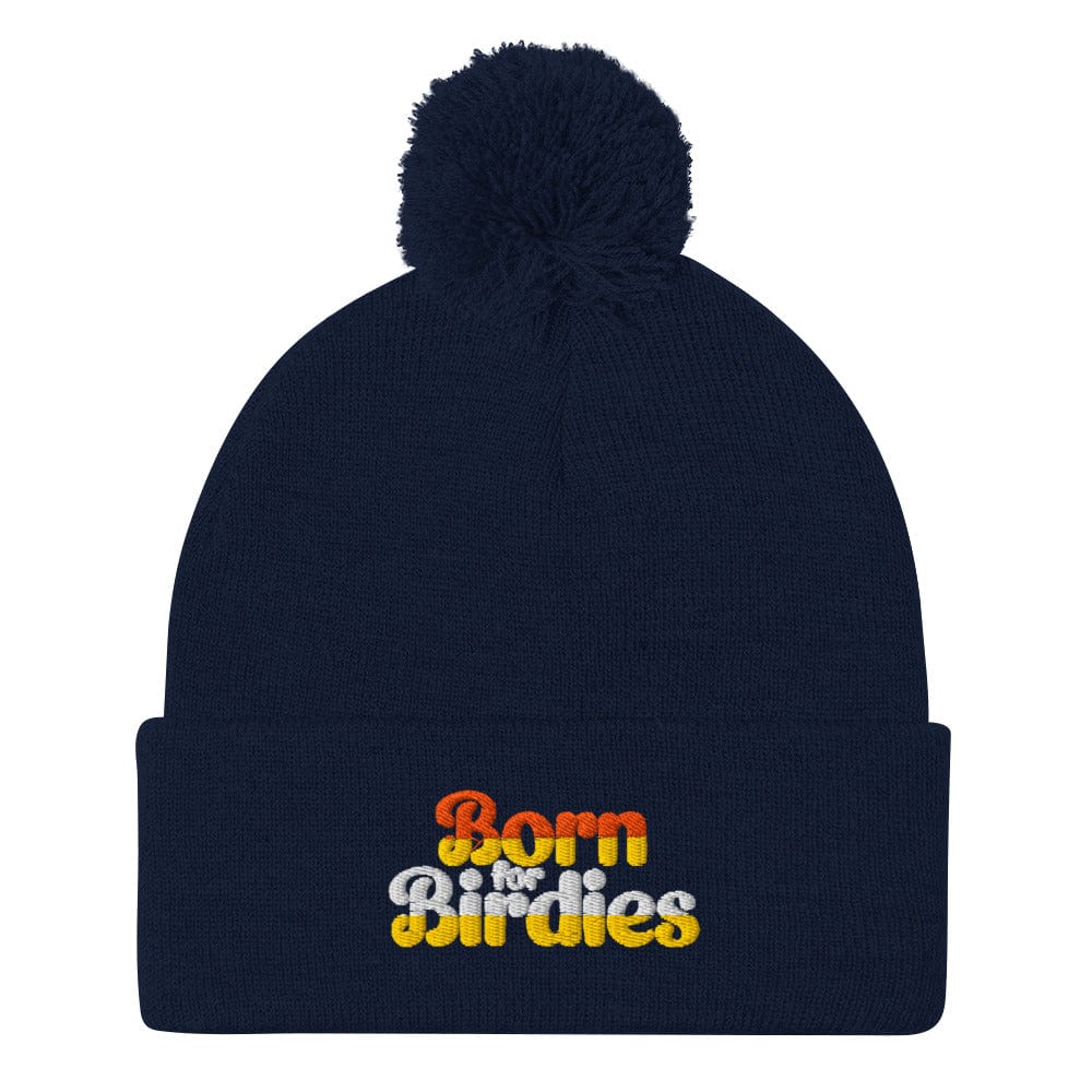 Born for Birdies Embroidered Golf Pom-Pom Beanie - Funny Golf Tee by Swing Epic
