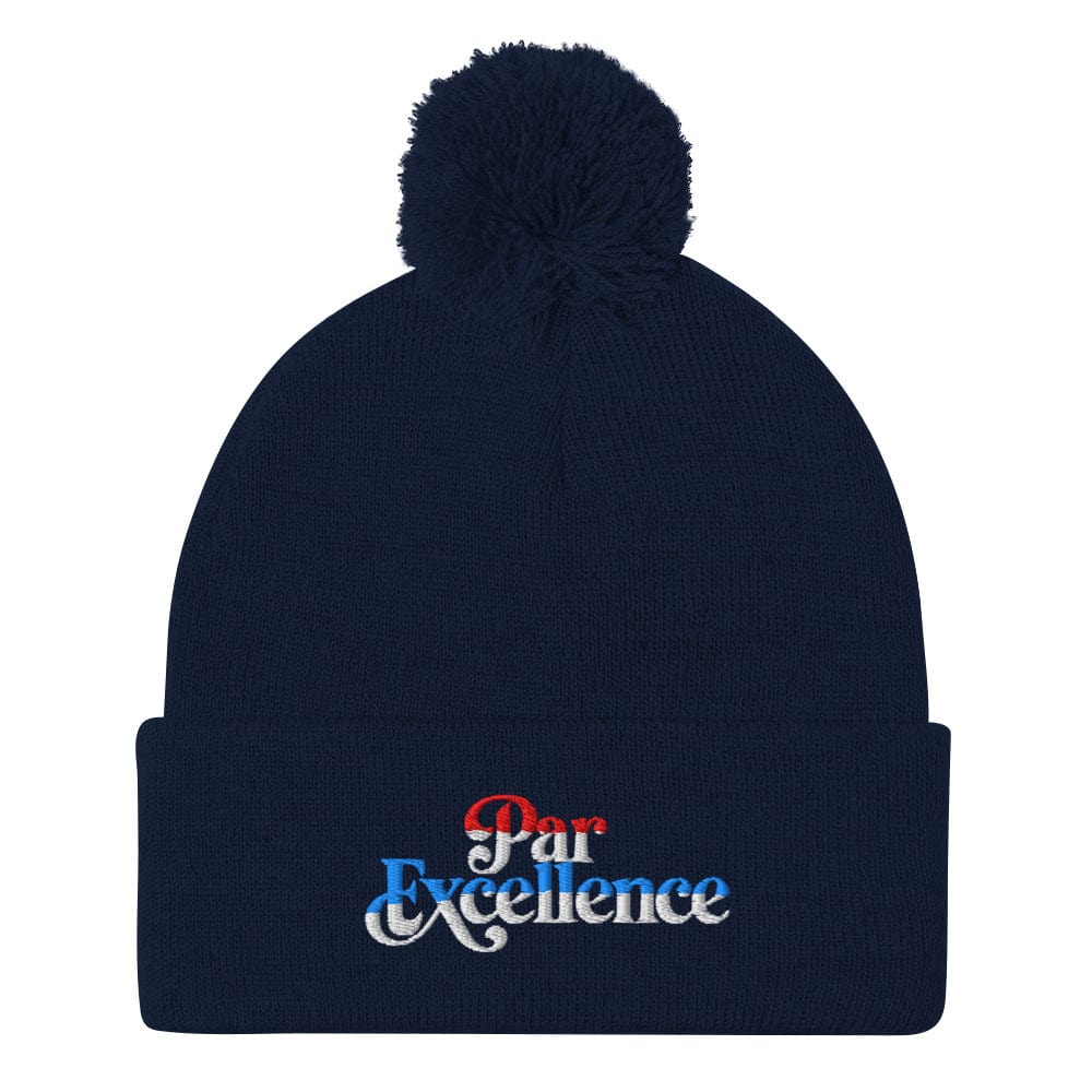 Par Excellence Embroidered Golf Pom-Pom Beanie - Funny Golf Tee by Swing Epic