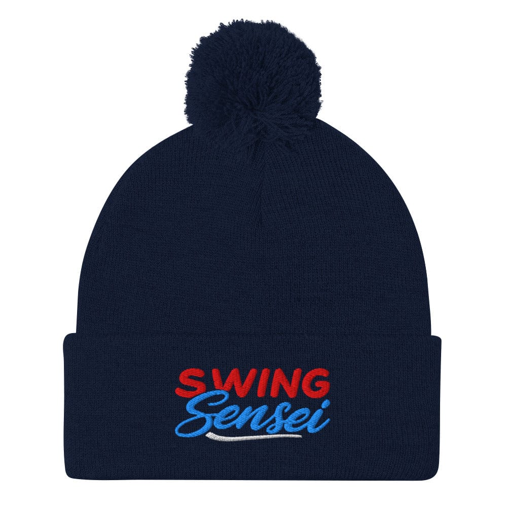 SWING Sensei Embroidered Golf Pom-Pom Beanie - Funny Golf Tee by Swing Epic