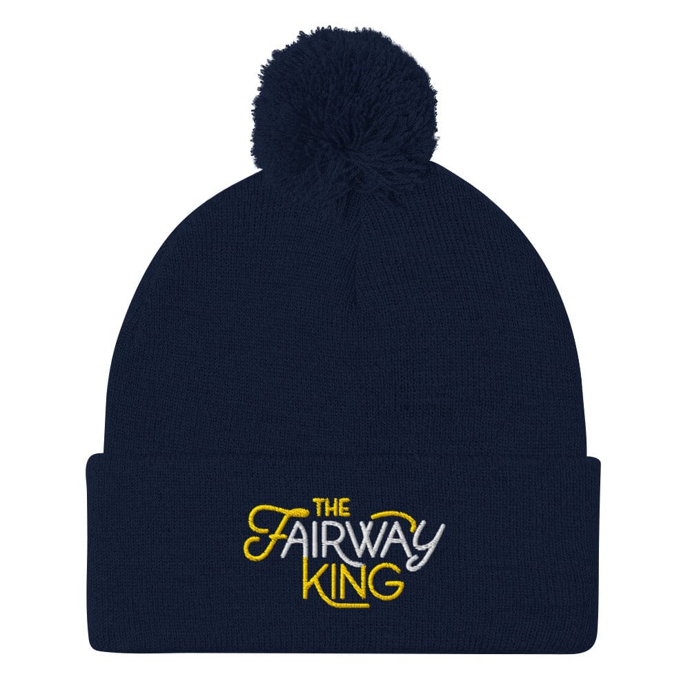 The Fairway King Ultimate Fun Embroidered Golf Pom-Pom Beanie - Funny Golf Tee by Swing Epic