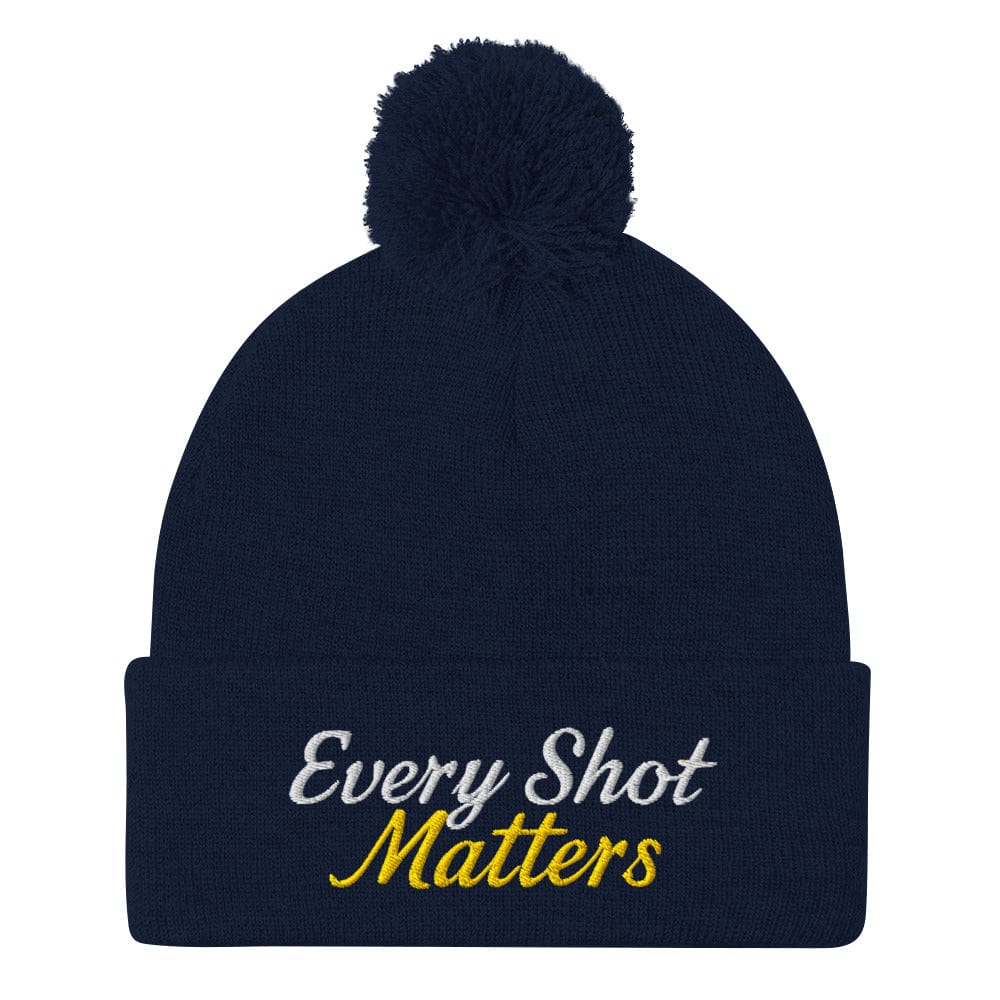 Every Shot Matters Fun Embroidered Golf Pom-Pom Beanie - Funny Golf Tee by Swing Epic