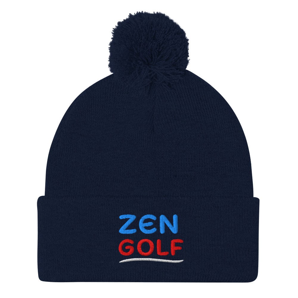 Zen Golf Embroidered Golf Pom-Pom Beanie - Funny Golf Tee by Swing Epic