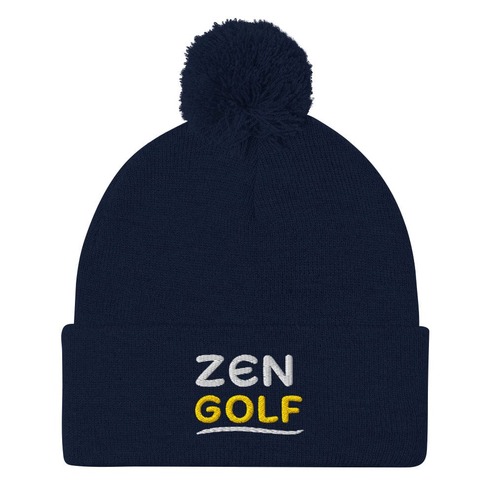 Zen Golf Embroidered Golf Pom-Pom Beanie - Funny Golf Tee by Swing Epic
