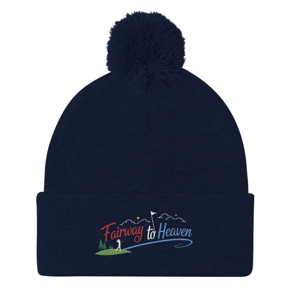 Fairway to Heaven Embroidered Golf Pom-Pom Beanie - Funny Golf Tee by Swing Epic