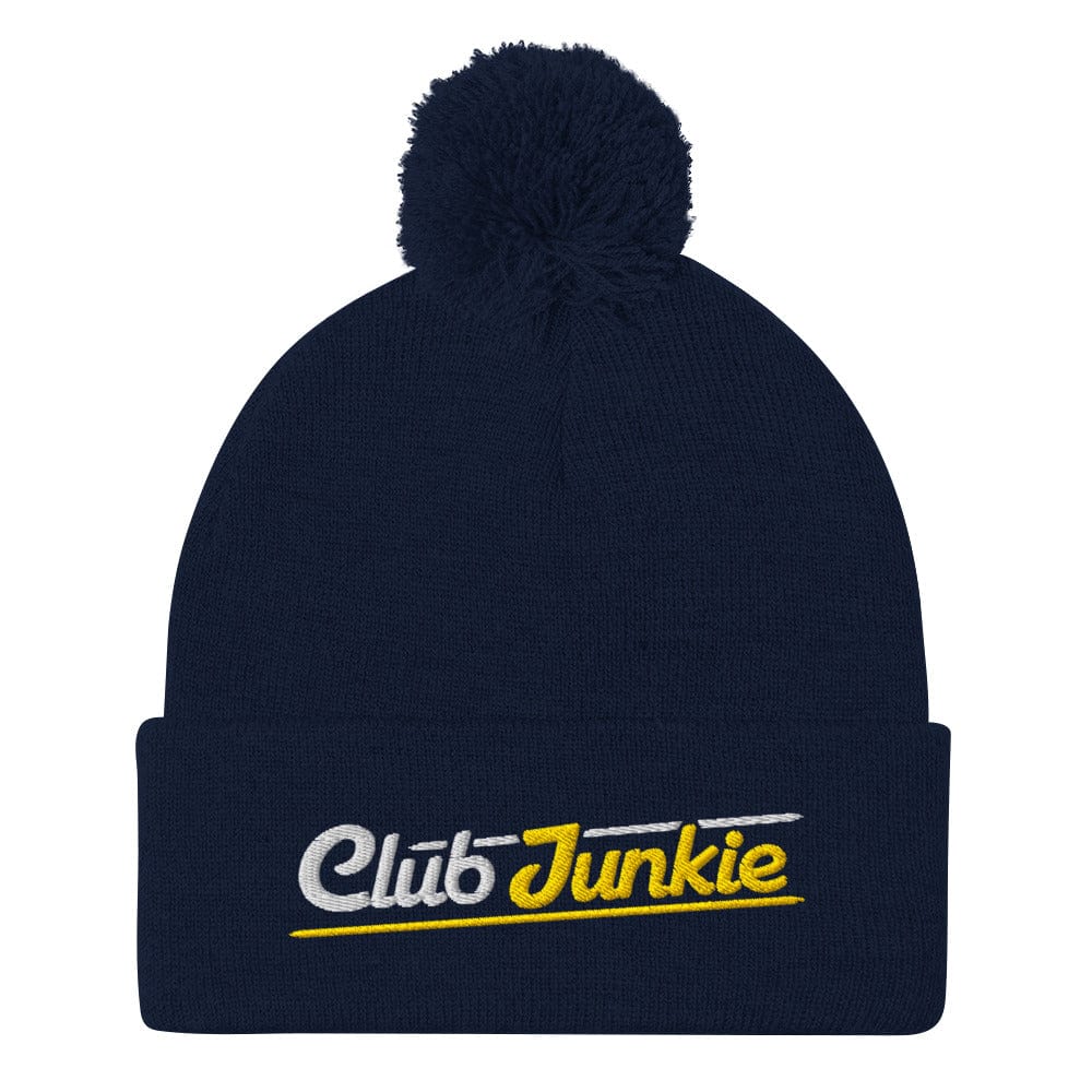 Club Junkie Embroidered Golf Pom-Pom Beanie - Funny Golf Tee by Swing Epic