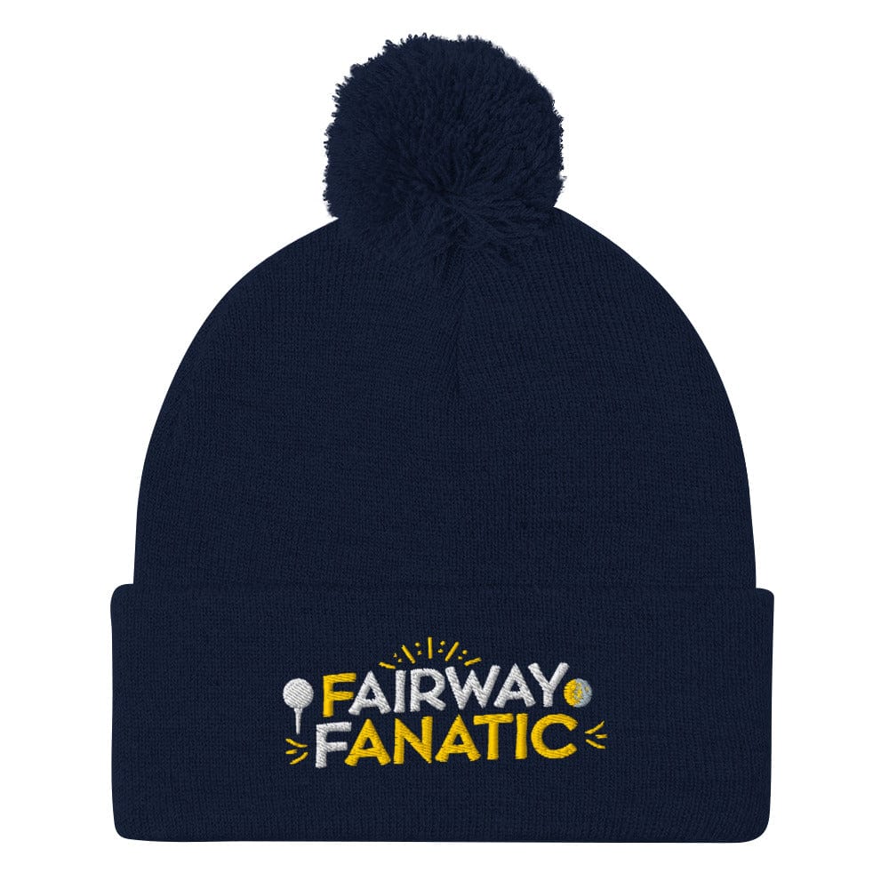 Fairway Fanatic Embroidered Golf Pom-Pom Beanie - Funny Golf Tee by Swing Epic