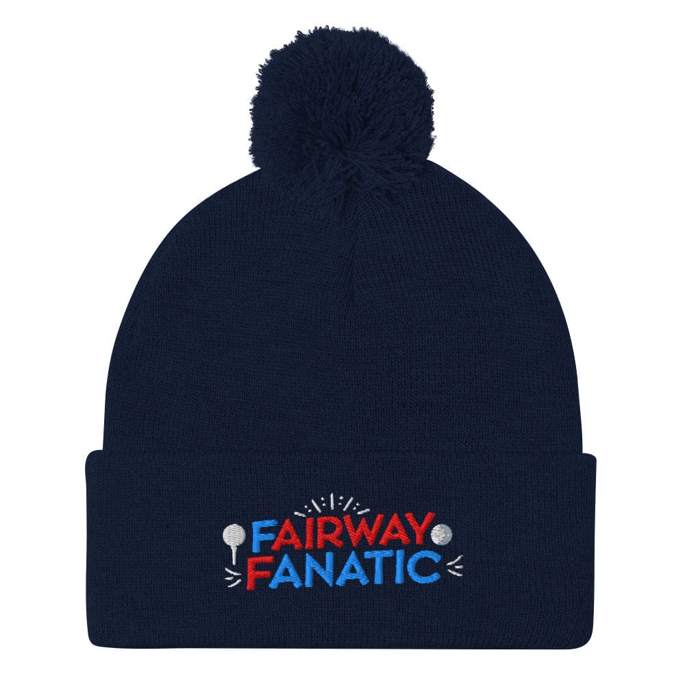 Fairway Fanatic Embroidered Golf Pom-Pom Beanie - Funny Golf Tee by Swing Epic
