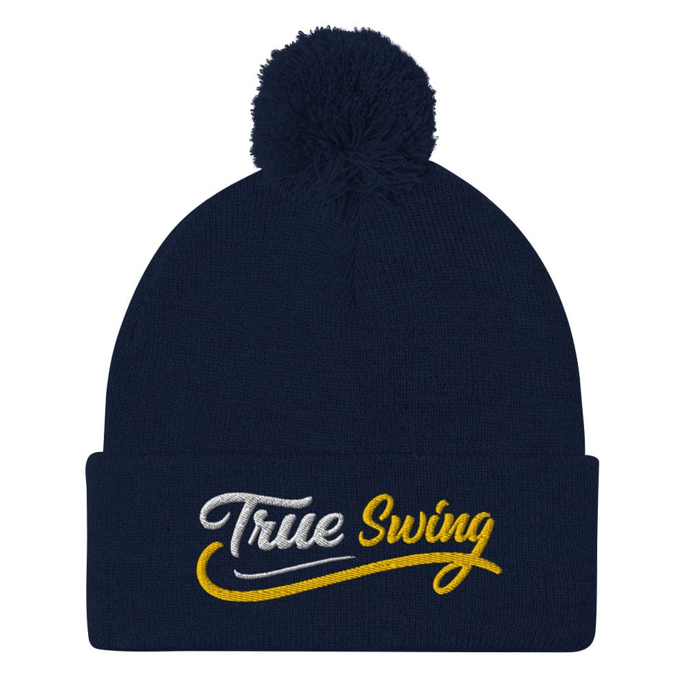 True Swing Embroidered Golf Pom-Pom Beanie - Funny Golf Tee by Swing Epic