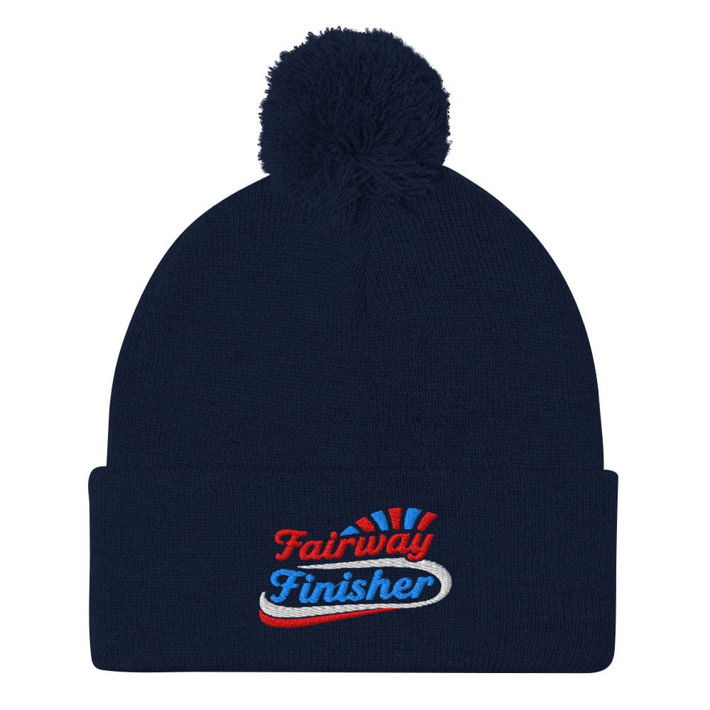 Fairway Finisher Quirky Fun Embroidered Golf Pom-Pom Beanie - Funny Golf Tee by Swing Epic