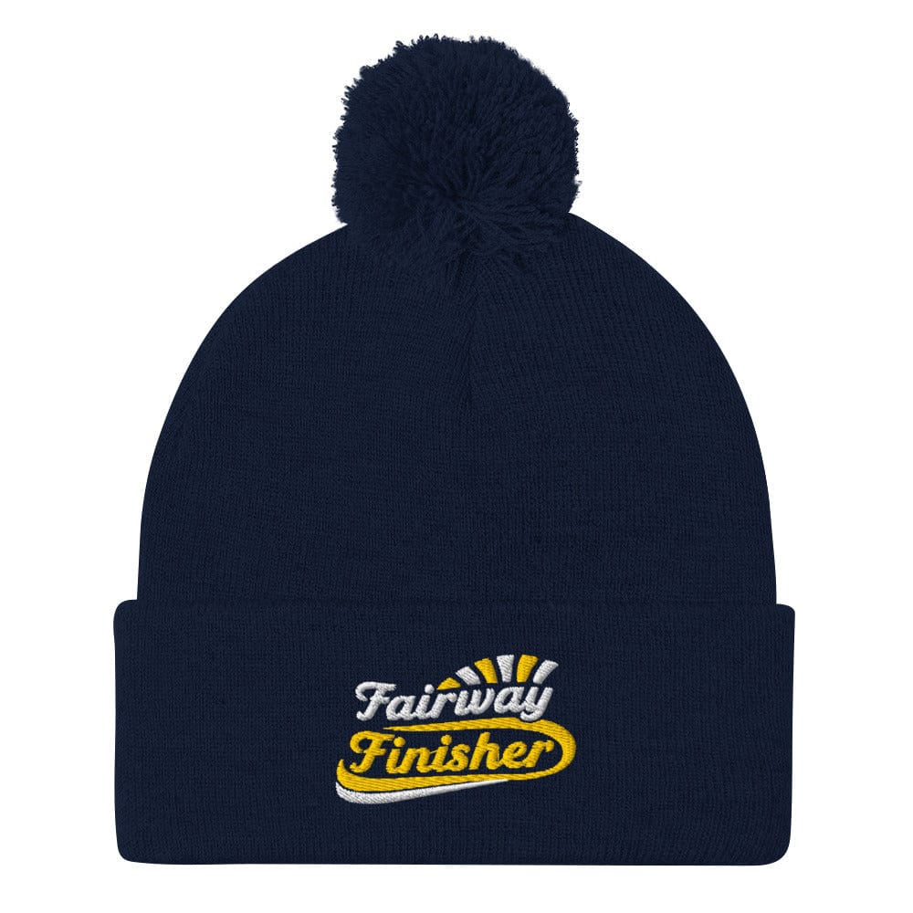 Fairway Finisher Quirky Fun Embroidered Golf Pom-Pom Beanie - Funny Golf Tee by Swing Epic