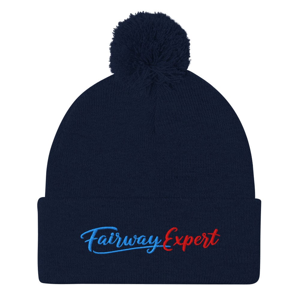 Fairway Expert Fun Embroidered Golf Pom-Pom Beanie - Funny Golf Tee by Swing Epic
