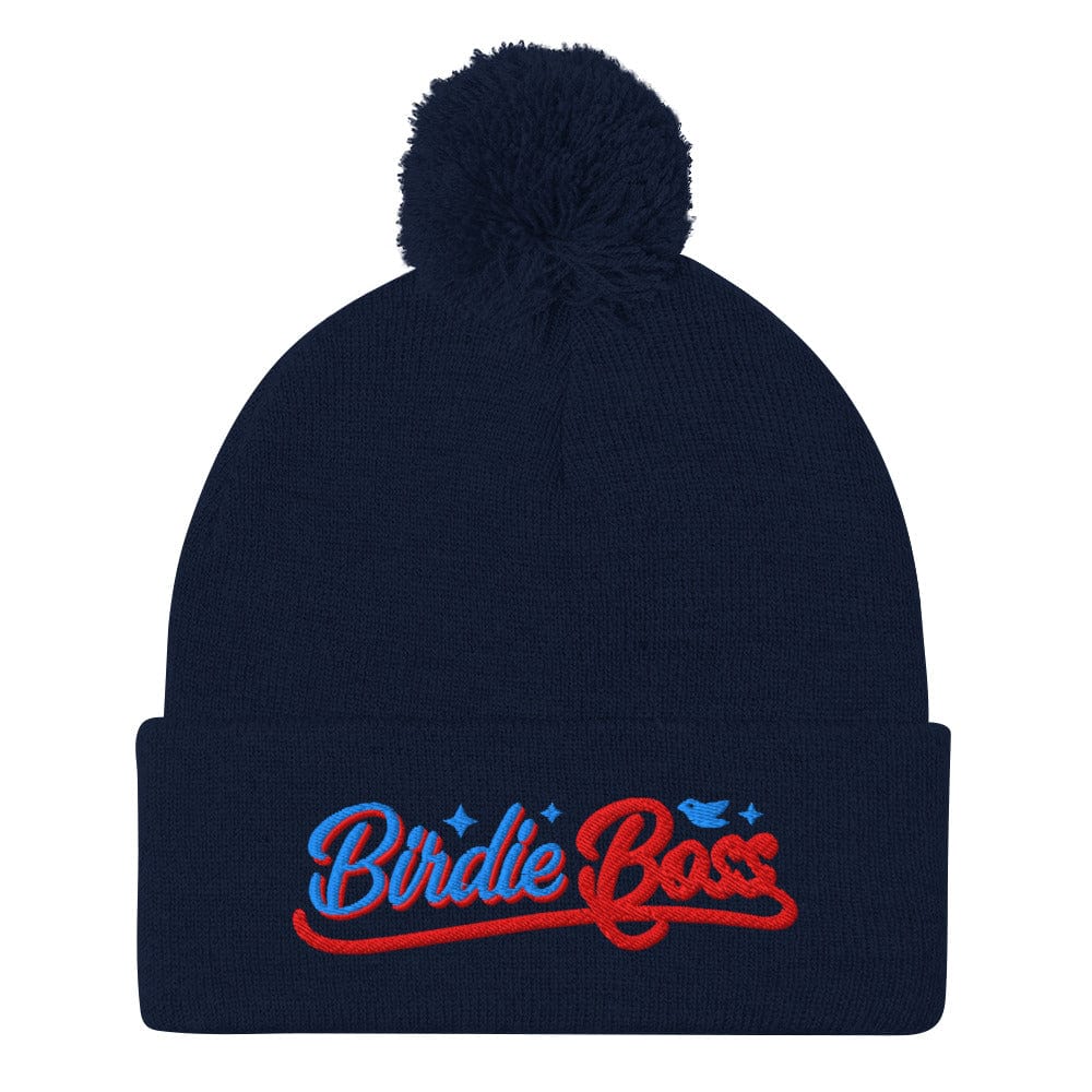 Birdie Boss Embroidered Golf Pom-Pom Beanie - Funny Golf Tee by Swing Epic