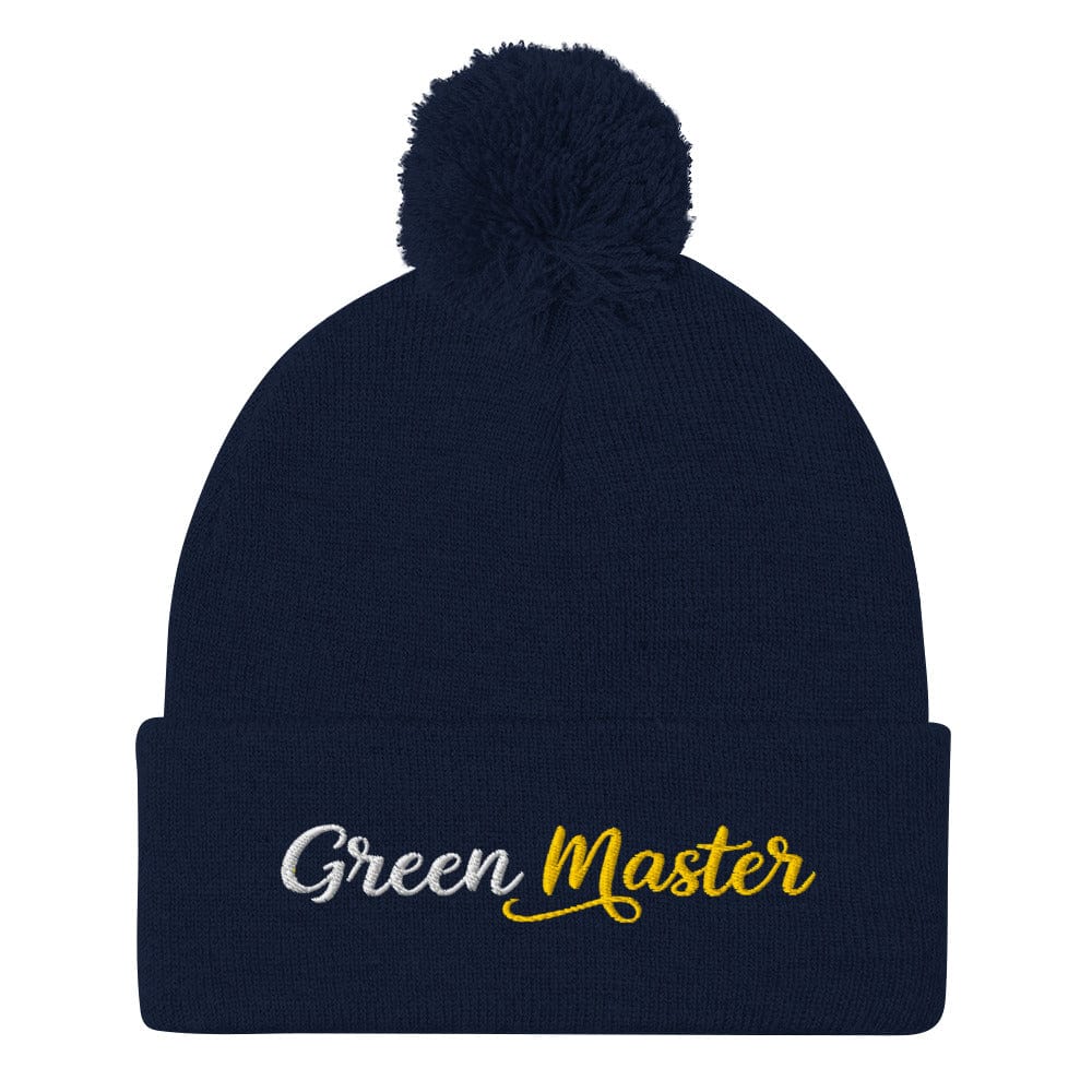 Green Master Embroidered Golf Pom-Pom Beanie - Funny Golf Tee by Swing Epic