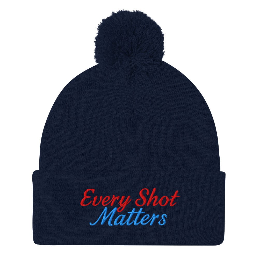 Every Shot Matters Fun Embroidered Golf Pom-Pom Beanie - Funny Golf Tee by Swing Epic