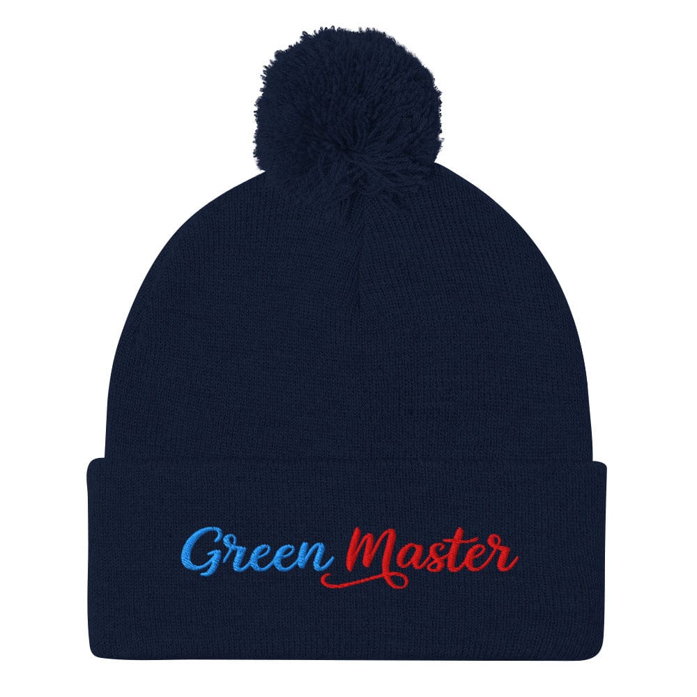 Green Master Embroidered Golf Pom-Pom Beanie - Funny Golf Tee by Swing Epic