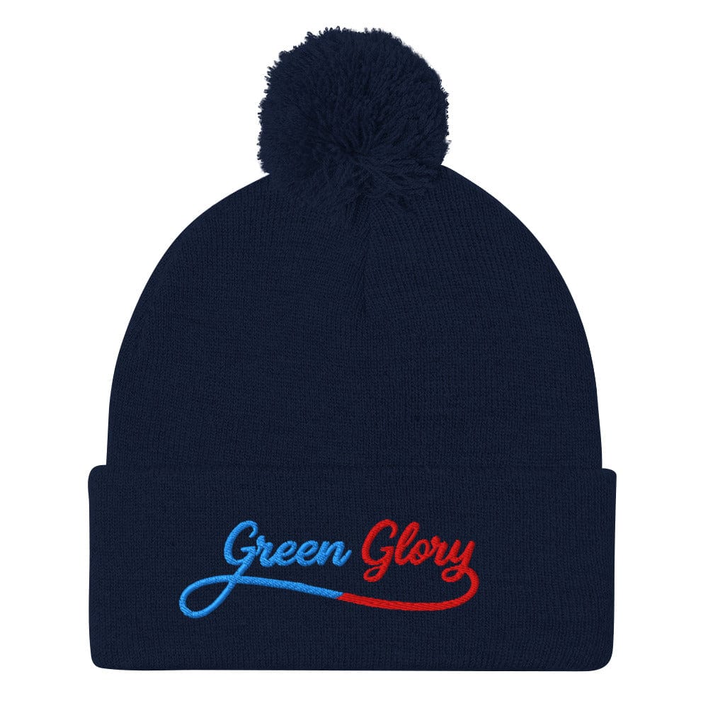 Green Glory Fun Design Embroidered Golf Pom-Pom Beanie - Funny Golf Tee by Swing Epic