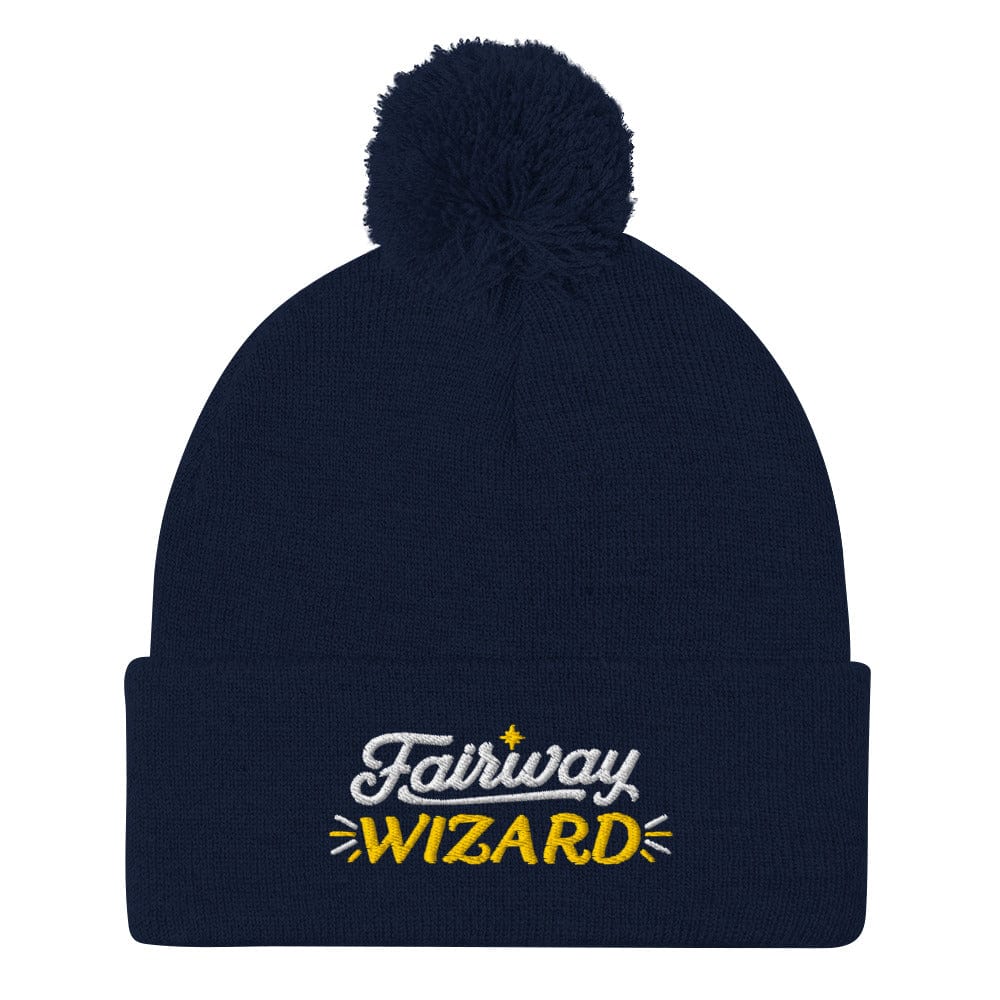 Fairway Wizard Embroidered Golf Pom-Pom Beanie - Funny Golf Tee by Swing Epic
