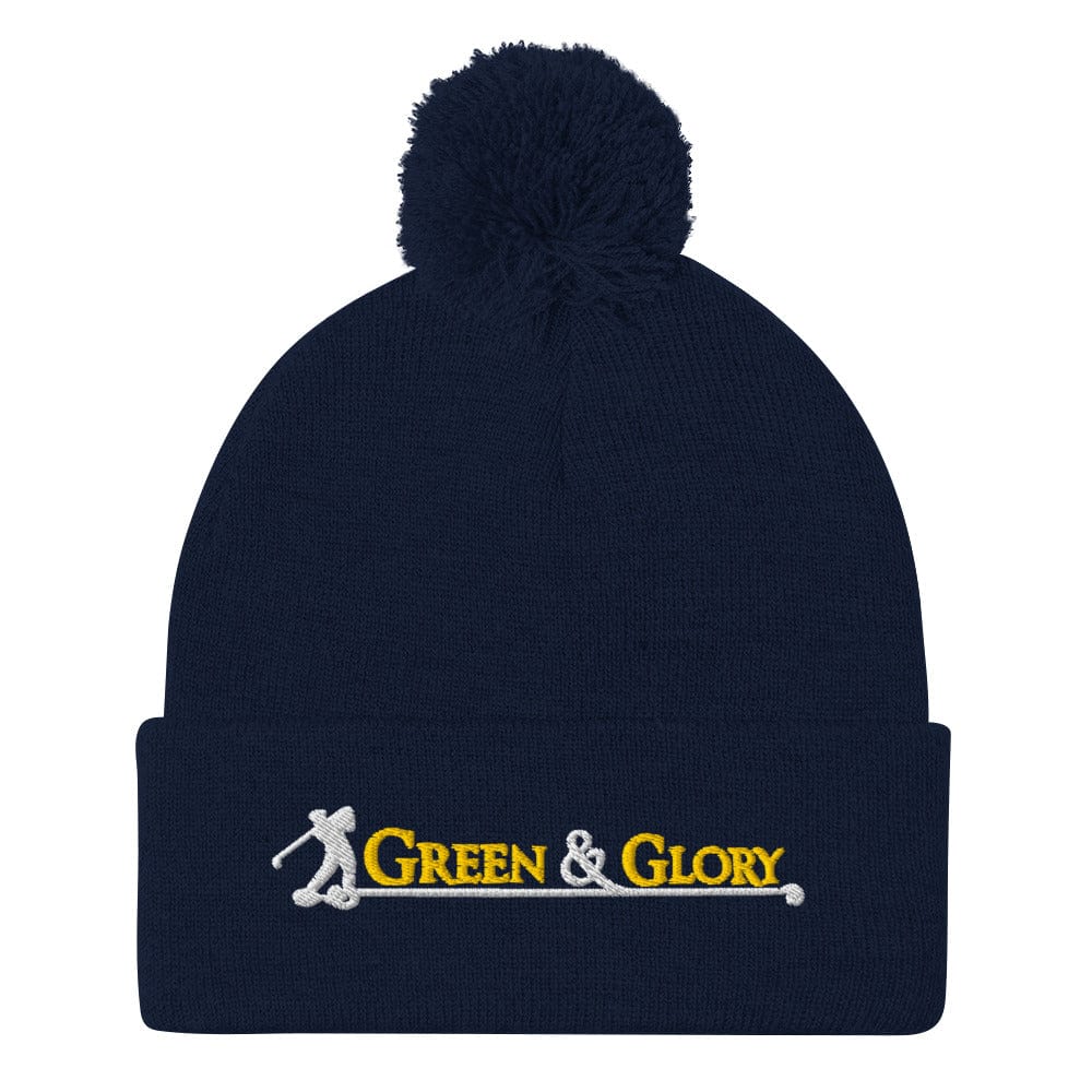 Green & Glory Embroidered Golf Pom-Pom Beanie - Funny Golf Tee by Swing Epic