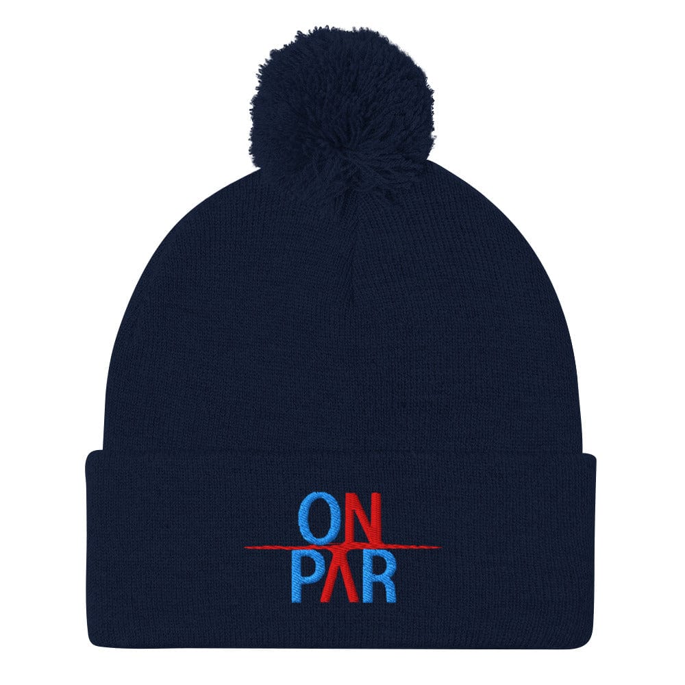 On Par Fun Embroidered Golf Pom-Pom Beanie - Funny Golf Tee by Swing Epic