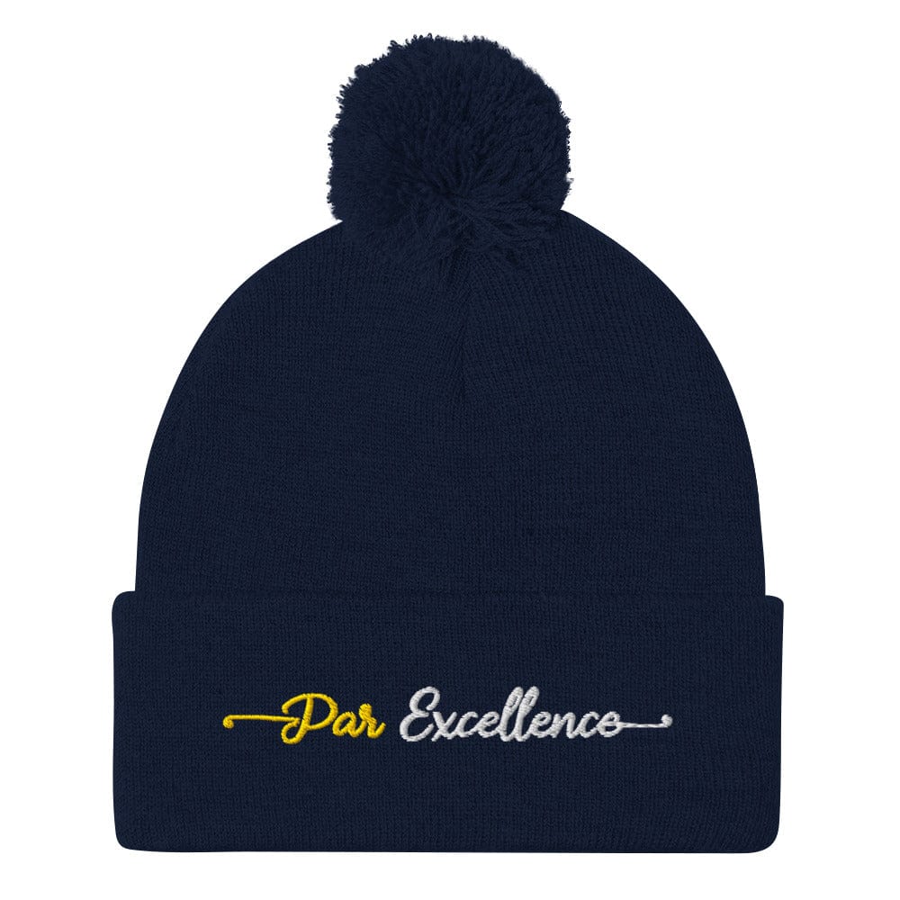 Par Excellence Embroidered Golf Pom-Pom Beanie - Funny Golf Tee by Swing Epic
