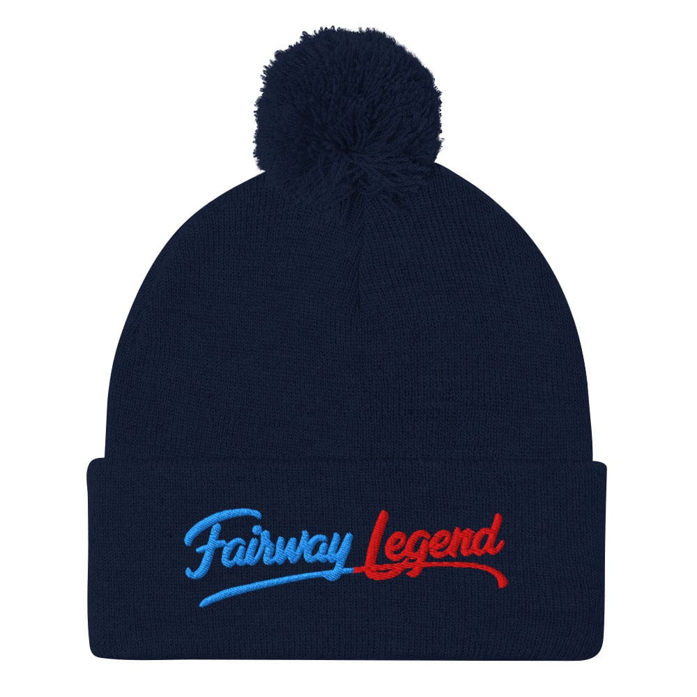 Fairway Legend Fun Embroidered Golf Pom-Pom Beanie - Funny Golf Tee by Swing Epic