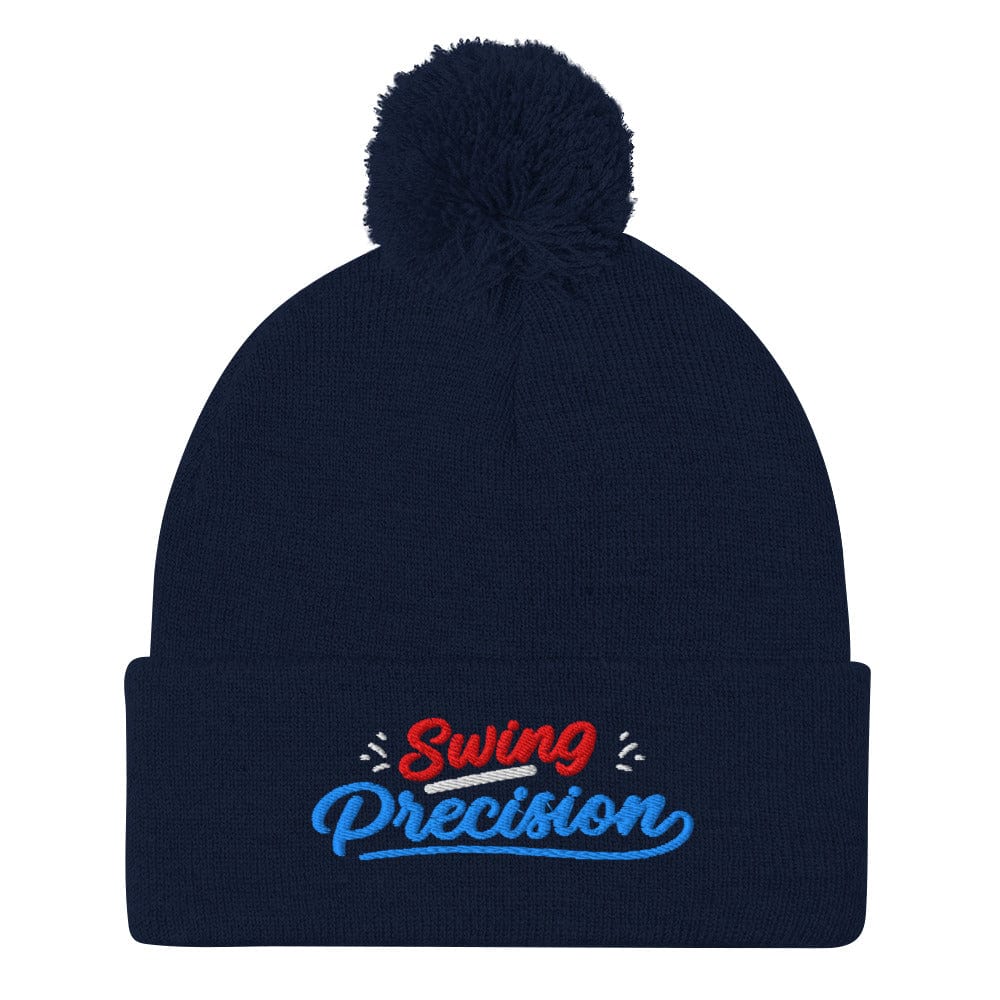 Swing Precision Embroidered Golf Pom-Pom Beanie - Funny Golf Tee by Swing Epic